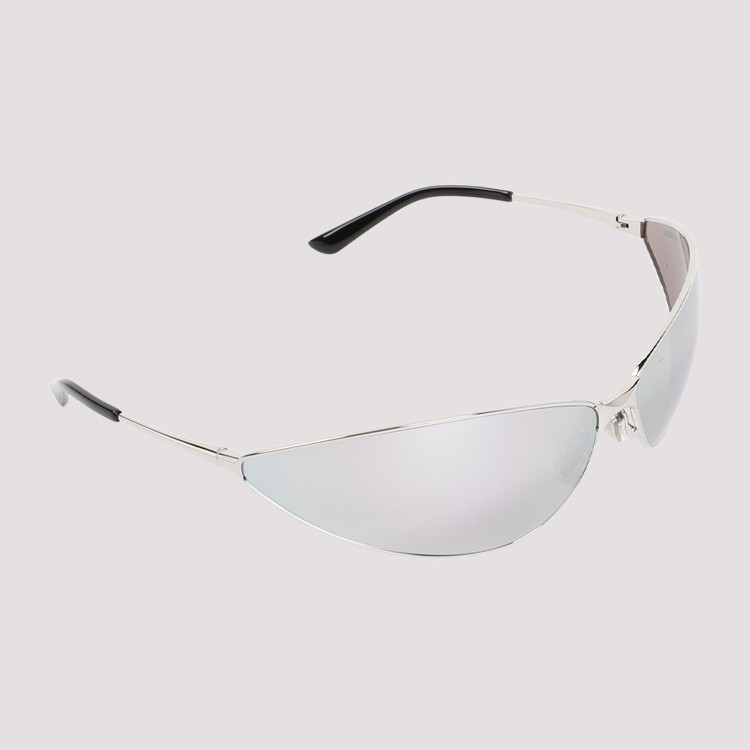 Shop Balenciaga Razor Cat Silver Acetate Sunglasses