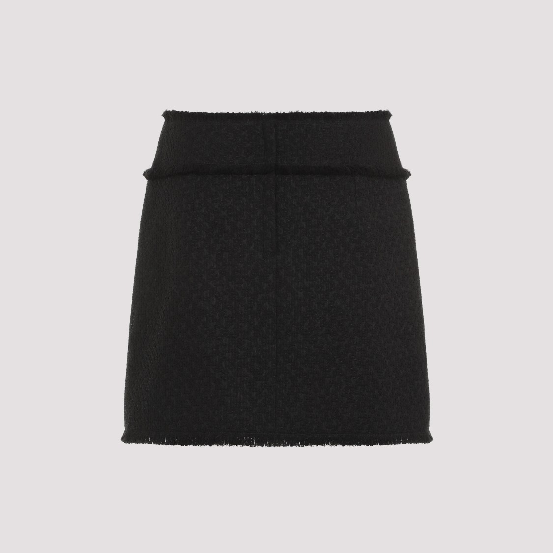 Dolce & Gabbana Rush-stitch Skirt With Side Slit In Black