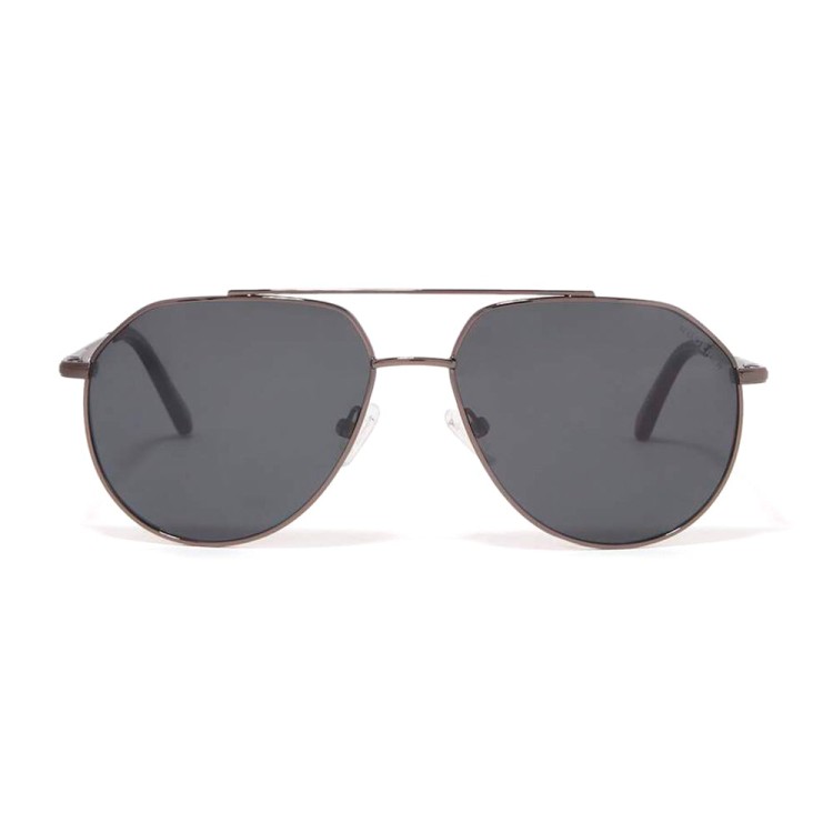 Roderer Edgar Aviator Polarized Sunglasses - Gunmetal / Black In Grey