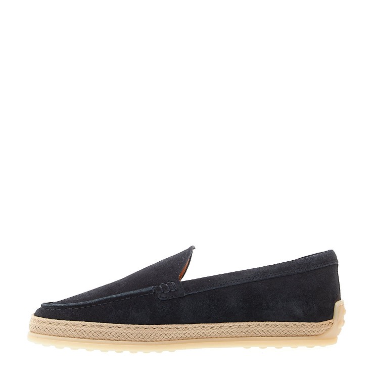 Shop Tod's Blue Suede Slipper With Rope