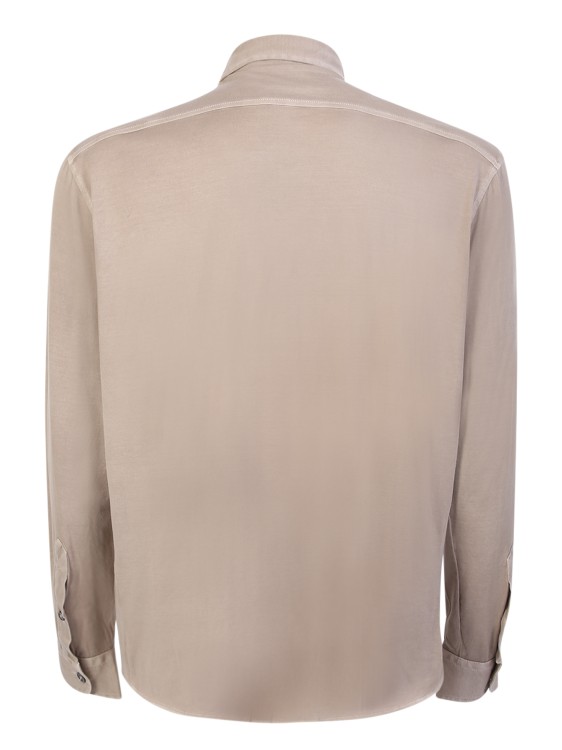 Shop Dell'oglio Light Mastic Dyed Jersey Shirt In Neutrals