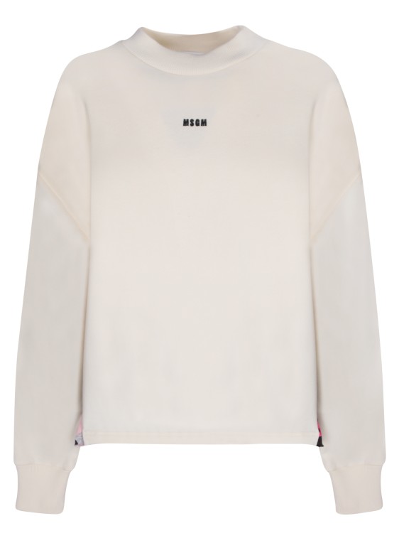 Shop Msgm Roundneck Sweatshirt In White
