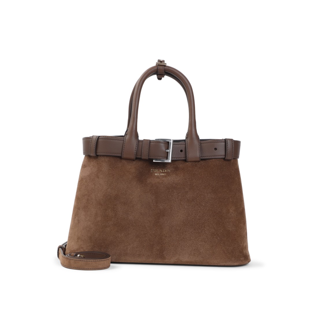 Prada Cocoa Calf Leather Handbag In Brown
