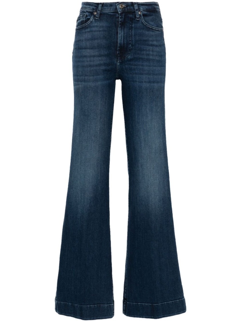 7 For All Mankind Modern Dojo High-rise Flared Jeans In Blue