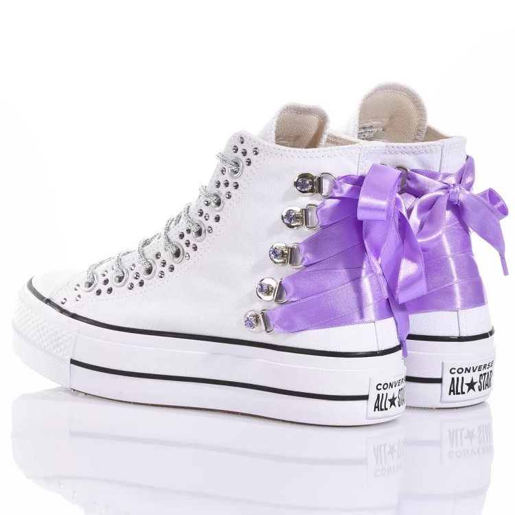 Converse Platform White, Violet In White