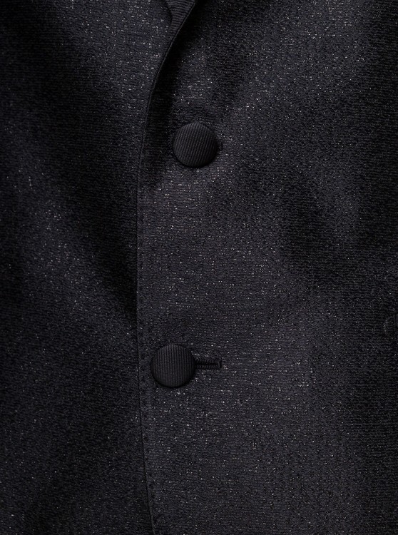 Shop Dolce & Gabbana Martini' Black Single-brested Tuxedo Suit In Silk Lamé Jacquard