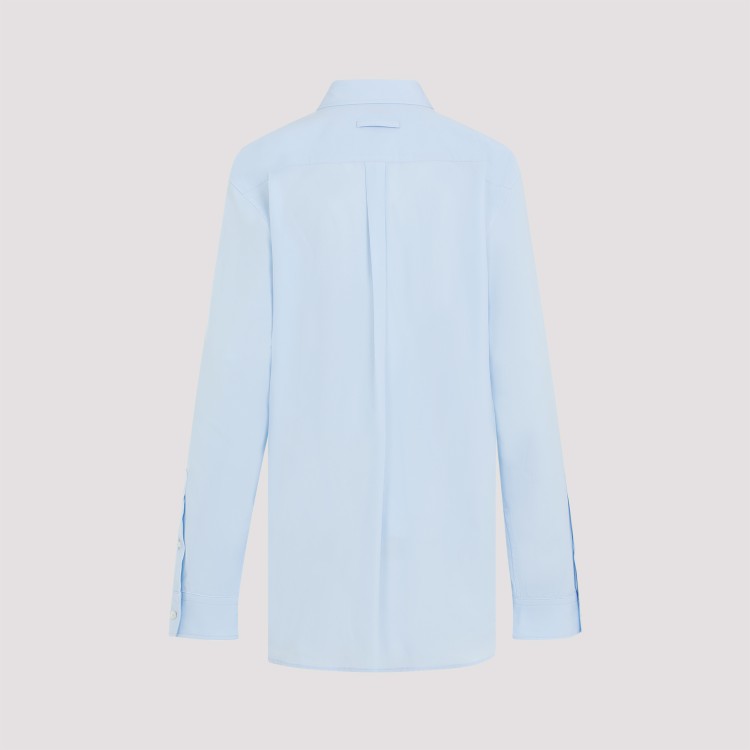 Shop Jean Paul Gaultier Baby Blue And Black Trompe-lœil Cotton Shirt