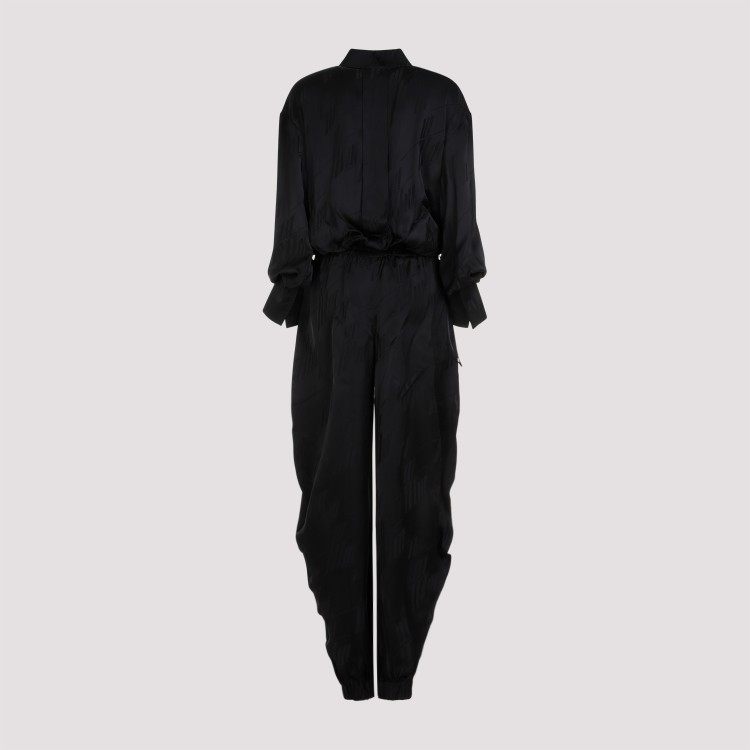 Shop Attico Overall Black Viscose Jumpsuit