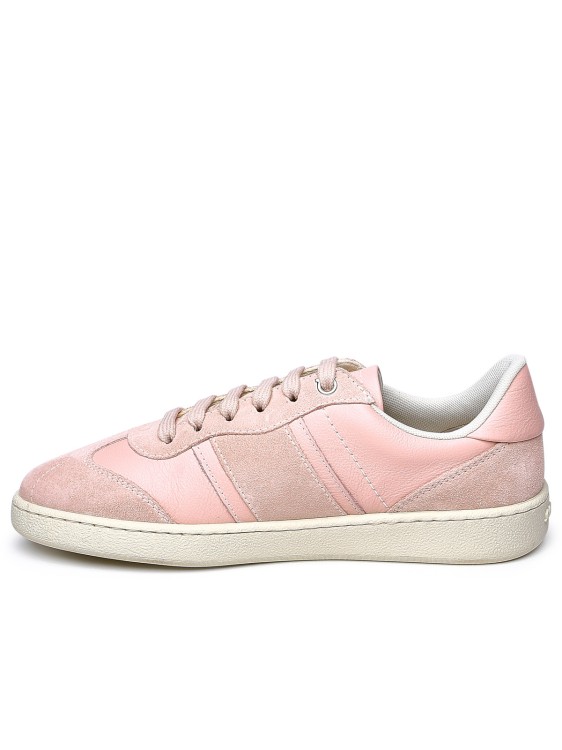 Shop Ferragamo Pink Leather Sneakers In Neutrals