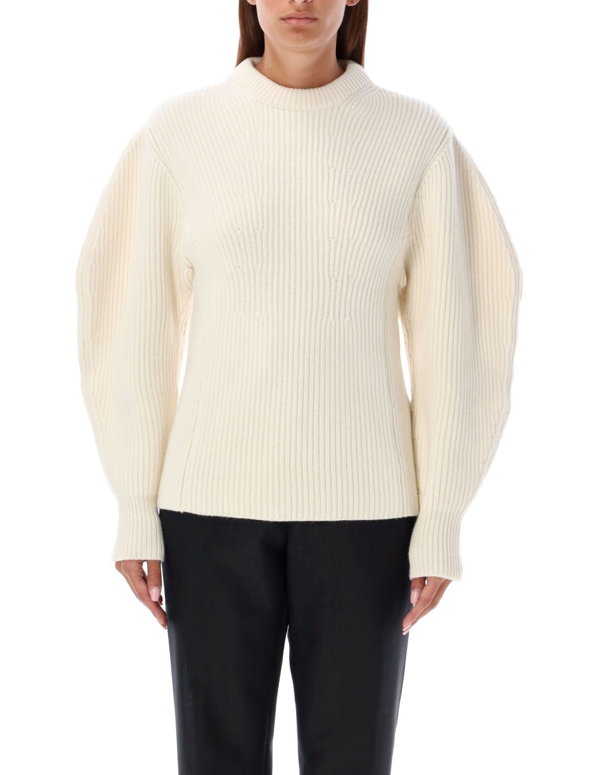 Jil Sander Baloon Sleeve Fisherman Sweater In Black