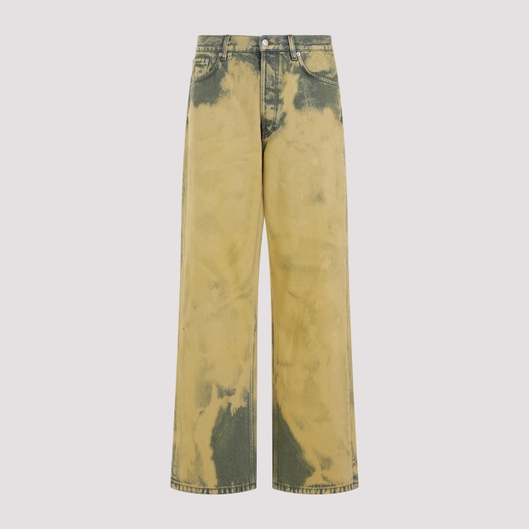 Shop Dries Van Noten Lime Yellow Cotton Pine Pants In Green