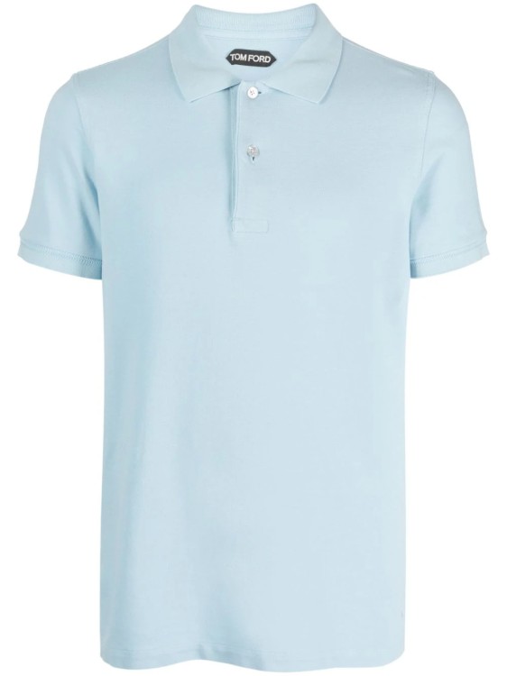 Shop Tom Ford Blue Tennis Piquet Polo Shirt