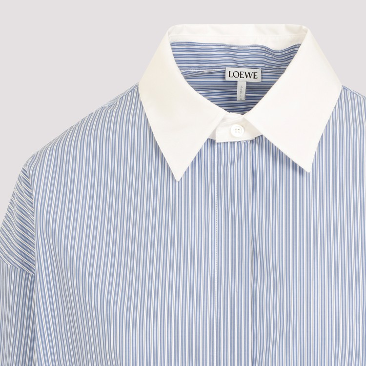 Shop Loewe Blue Cotton Deconstructured Shirt