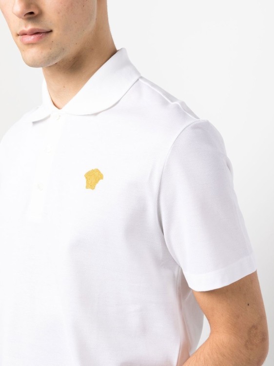 Shop Versace White Medusa Embroidery Polo Shirt