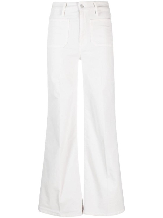 Shop Mother Flared Trousers In White