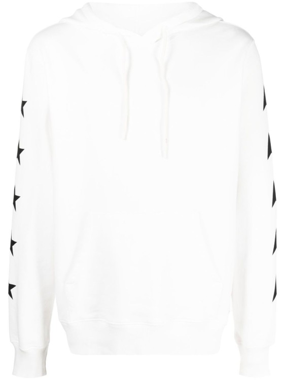 Shop Golden Goose Star-print Pullover Hoodie In White