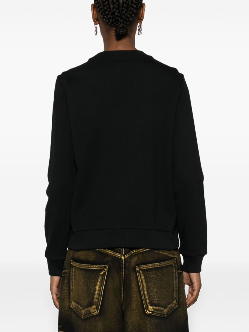 Just Cavalli Tiger Head Cotton Sweatshirt In Black