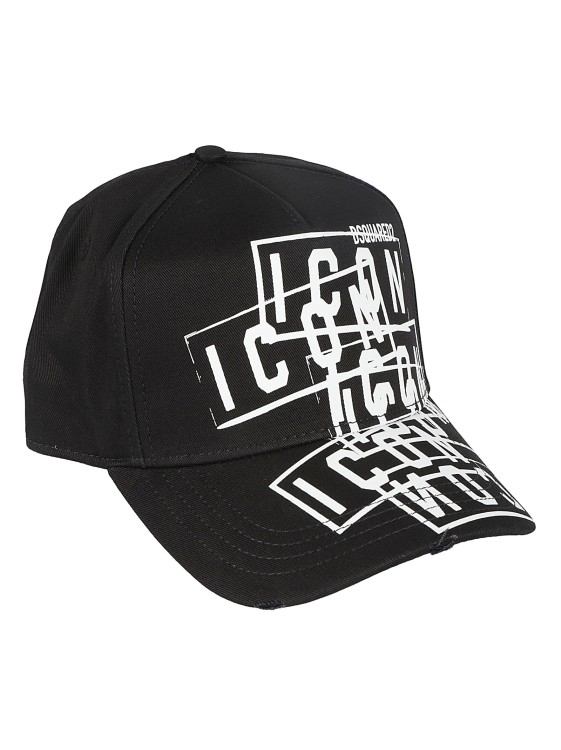 Shop Dsquared2 Jet Black Logo Print Hat