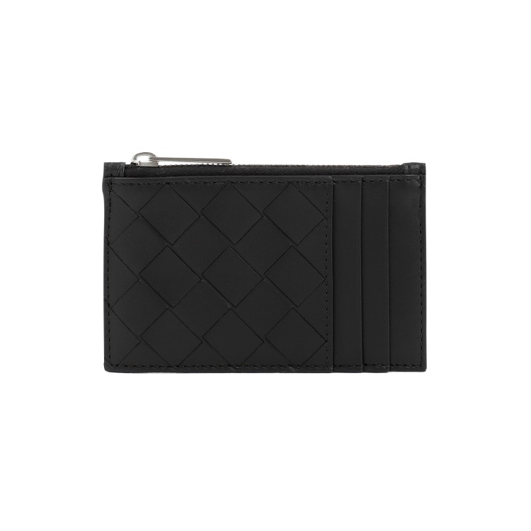 Shop Bottega Veneta Leather Credit Card Case In Black