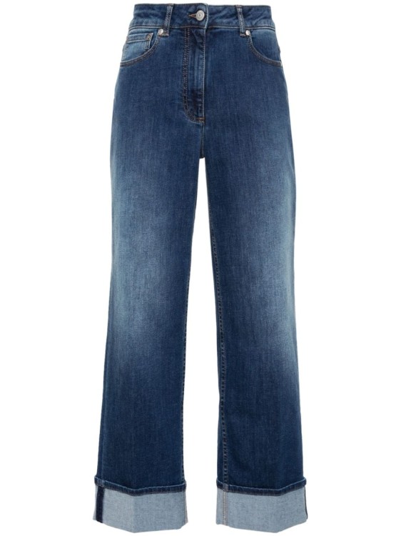 Shop Peserico High-rise Straight-leg Denim Jeans In Blue