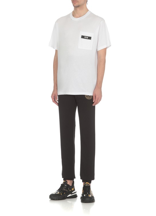 Shop Versace Jeans Couture T-shirt With Patch Logo In White