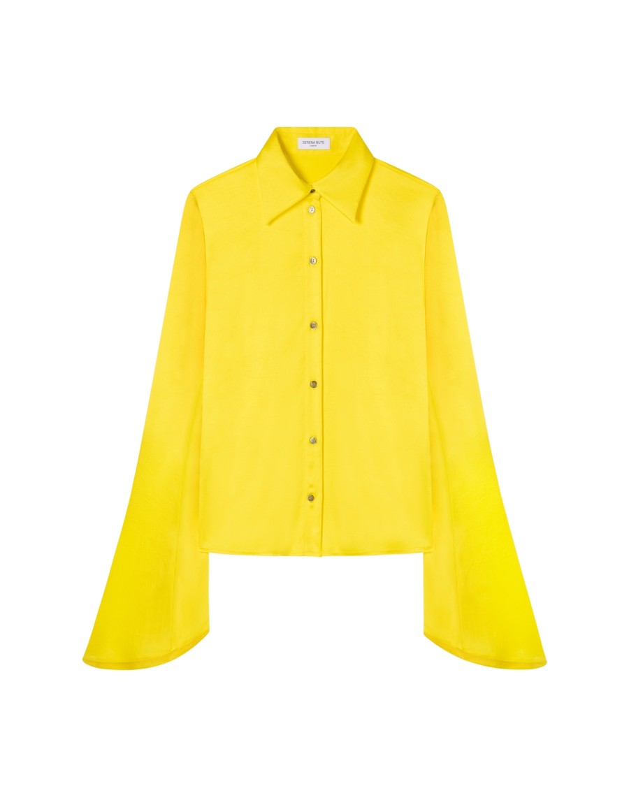 Shop Serena Bute Flared Sleeve Shirt - Bright Yellow