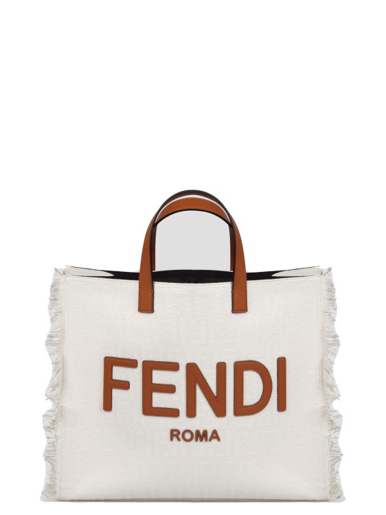 Fendi Ff Shopper Bag In White