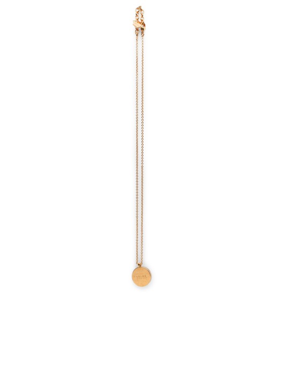 Shop Versace Medusa' Gold Brass Necklace In Red