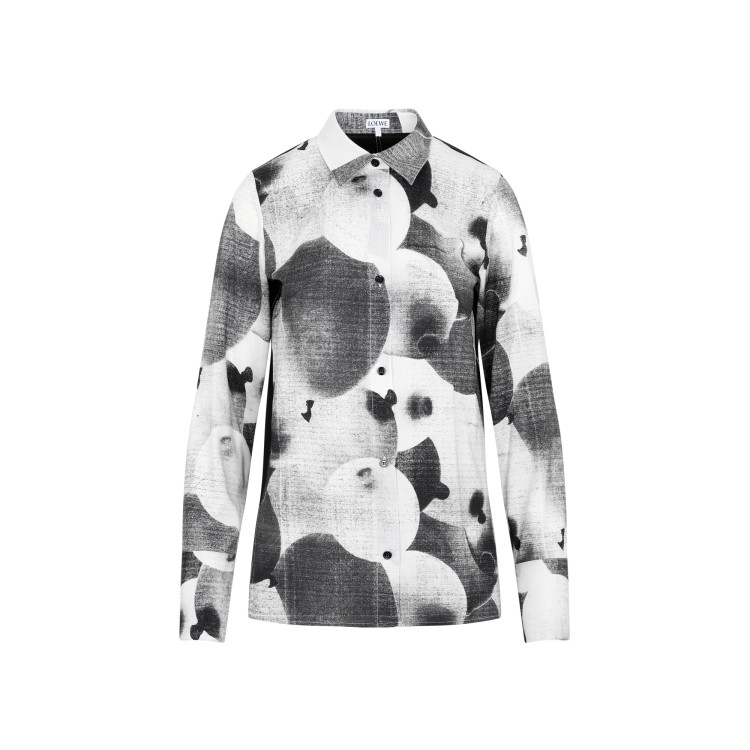 Loewe Black And White Wool Balloon Print Shirt