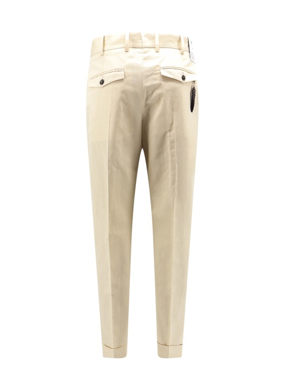 Shop Pt Torino Cotton And Linen Trouser In Neutrals