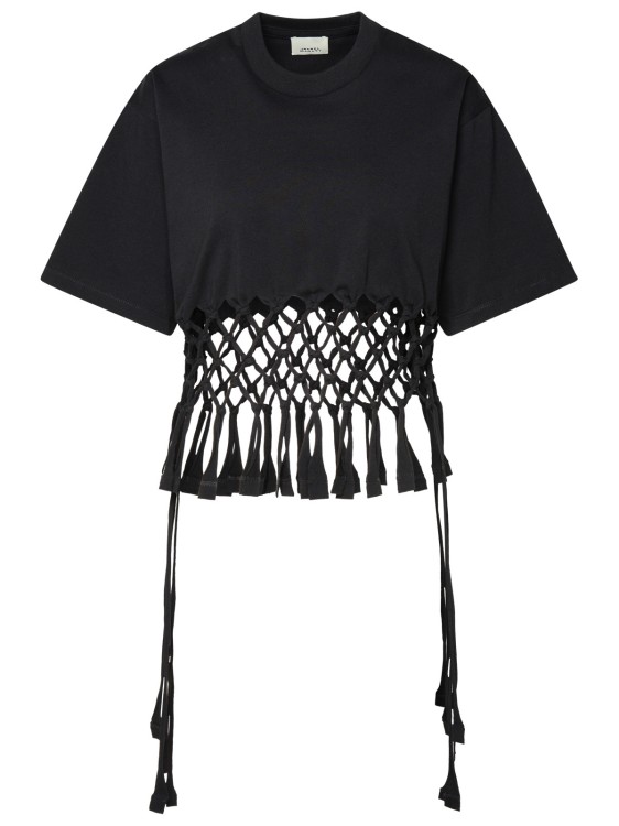 Shop Isabel Marant Texana' Black Cotton T-shirt