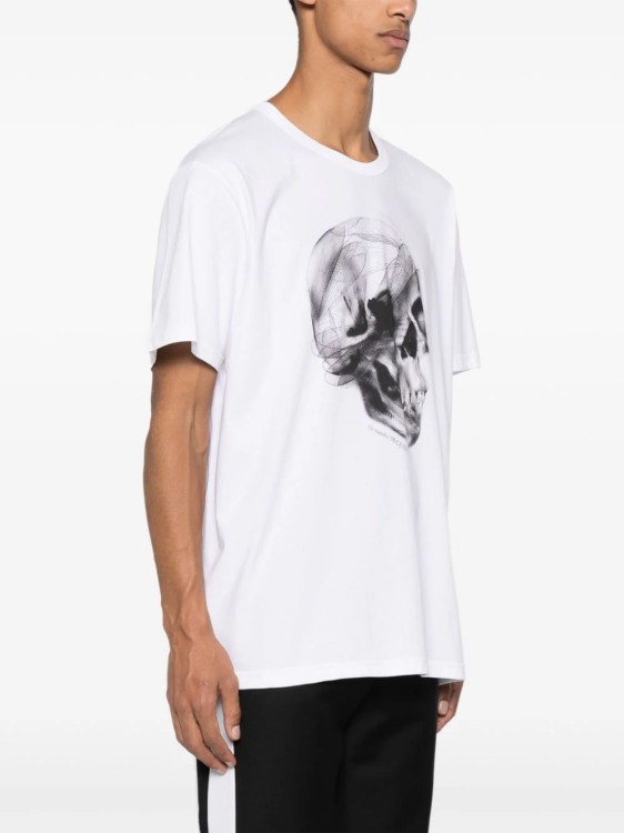 Shop Alexander Mcqueen White Skull Print T-shirt