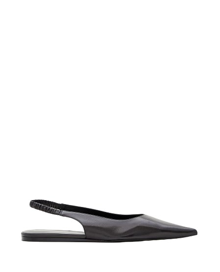 Spike Leather Flat Slingbacks by Proenza Schouler in Black color