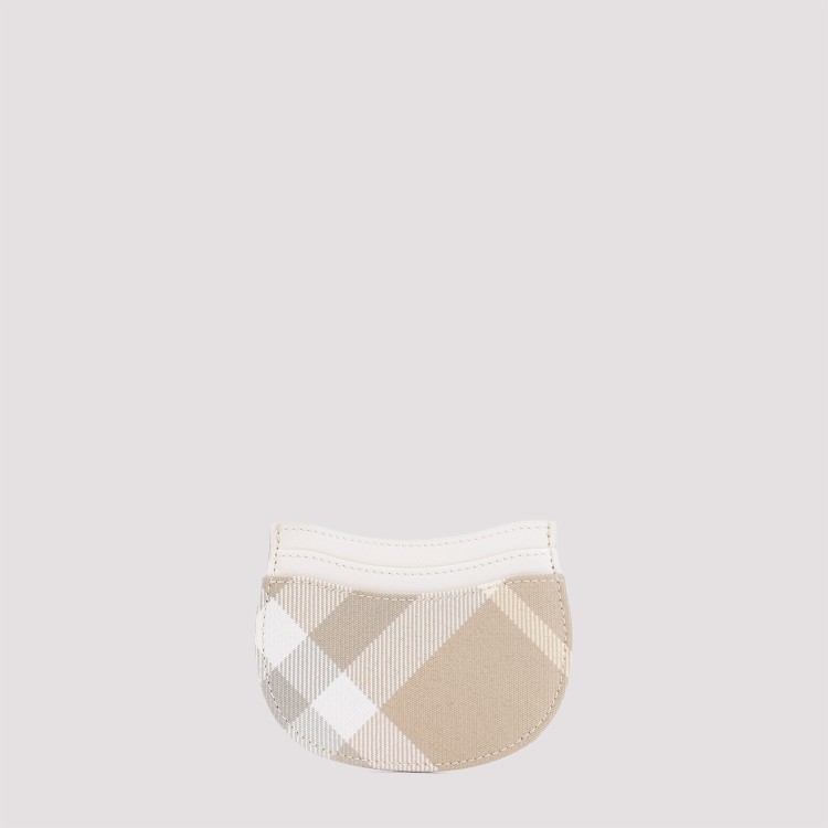 Shop Burberry Rocking Beige Check Polyester Credit Card Case In Neutrals