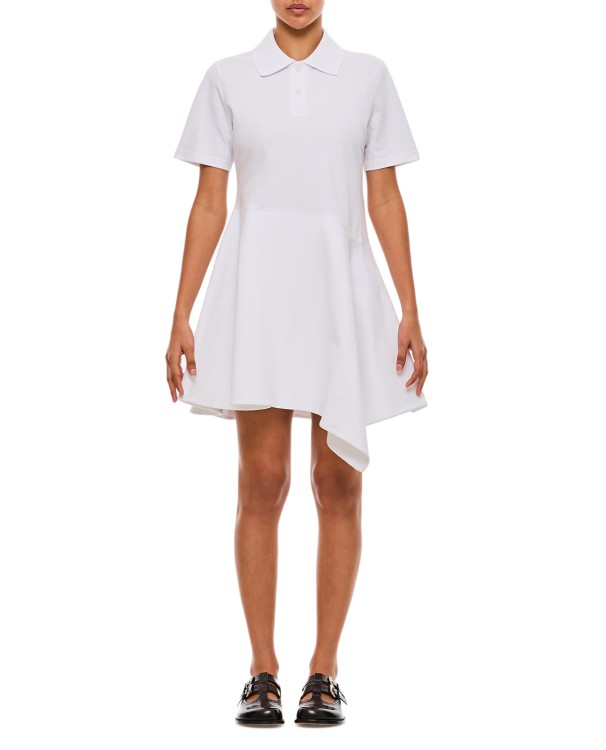 Shop Jw Anderson Asymmetric Polo Dress In White
