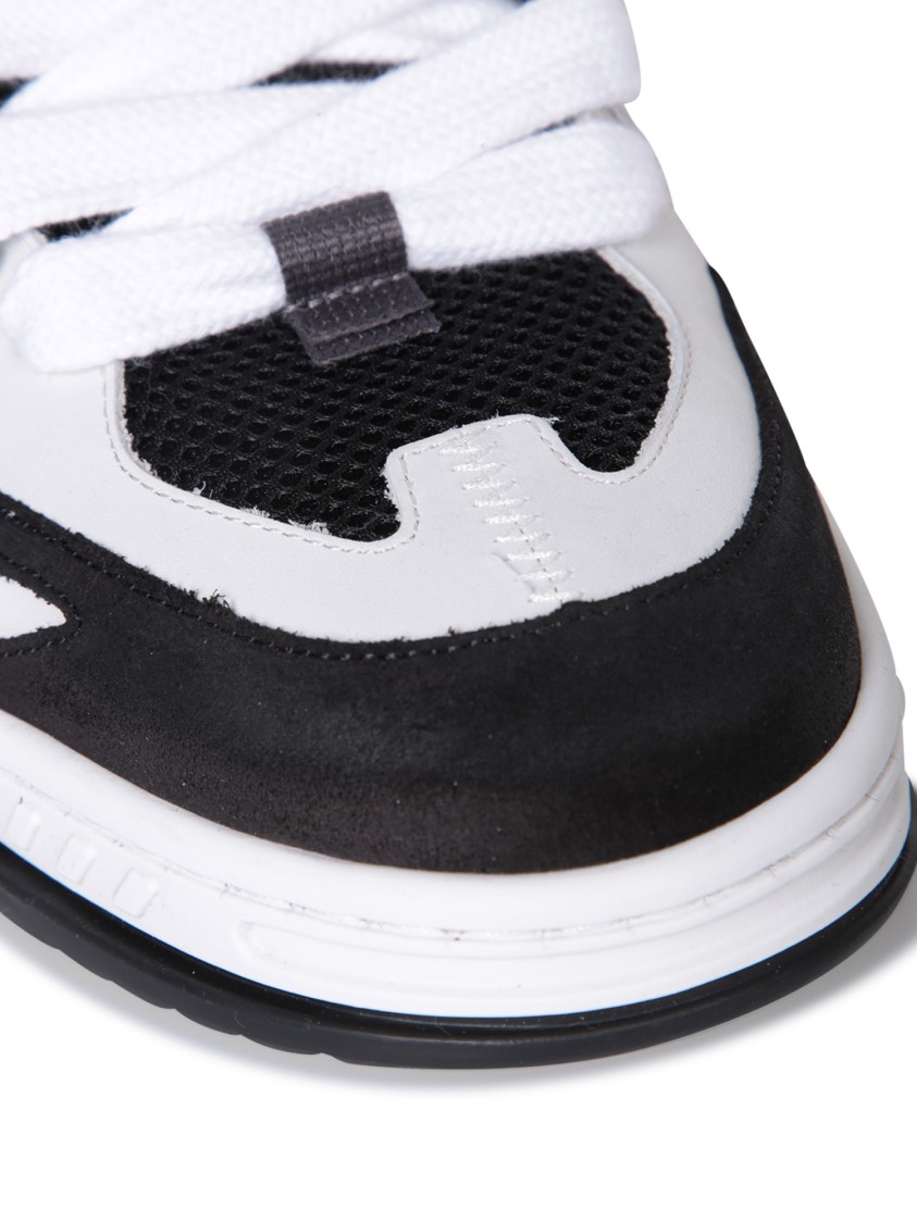 Axel Arigato Area Patchwork Sneakers In Black Leather And Fabric In White
