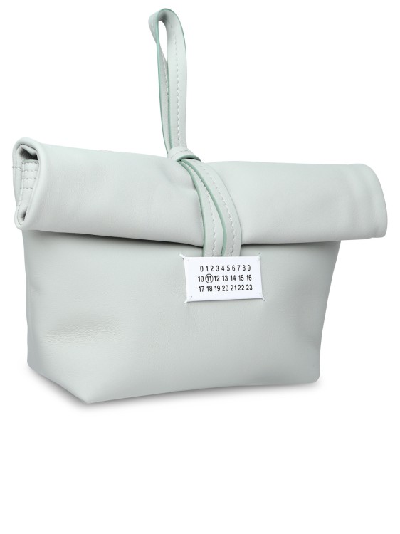Shop Maison Margiela Green Anise Leather Clutch In White