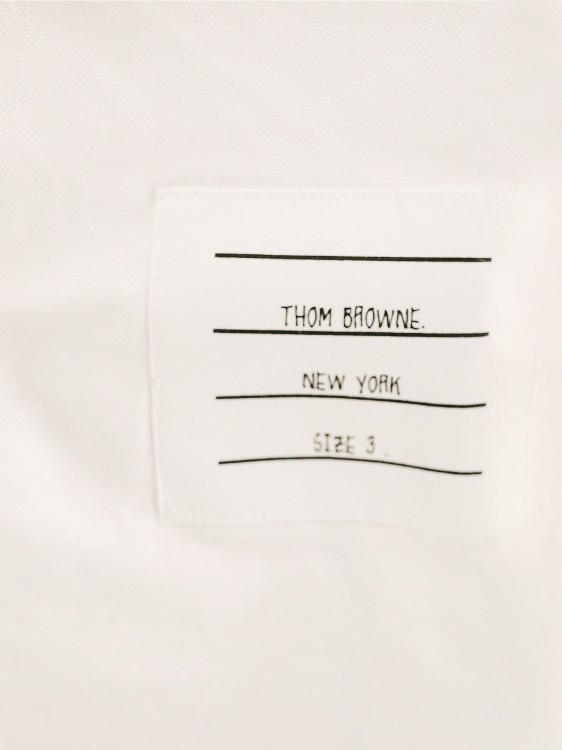 Shop Thom Browne Cotton Shirt With Logo Patch In White