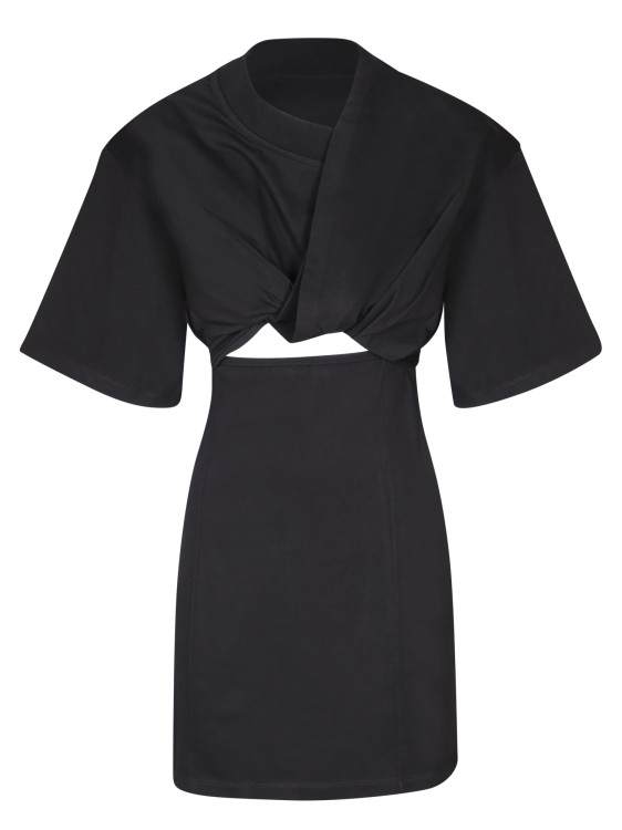 Shop Jacquemus Cotton Dress In Black