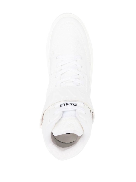 Shop Ganni Touch-strap High-top Sneakers In White