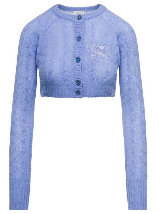 Shop Etro Cashmere Cardigan In Blue