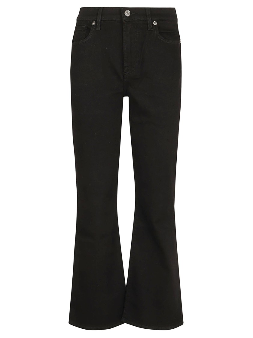 7 For All Mankind Flared Cotton Jeans With Sleek Design And Comfortable Fit In Black