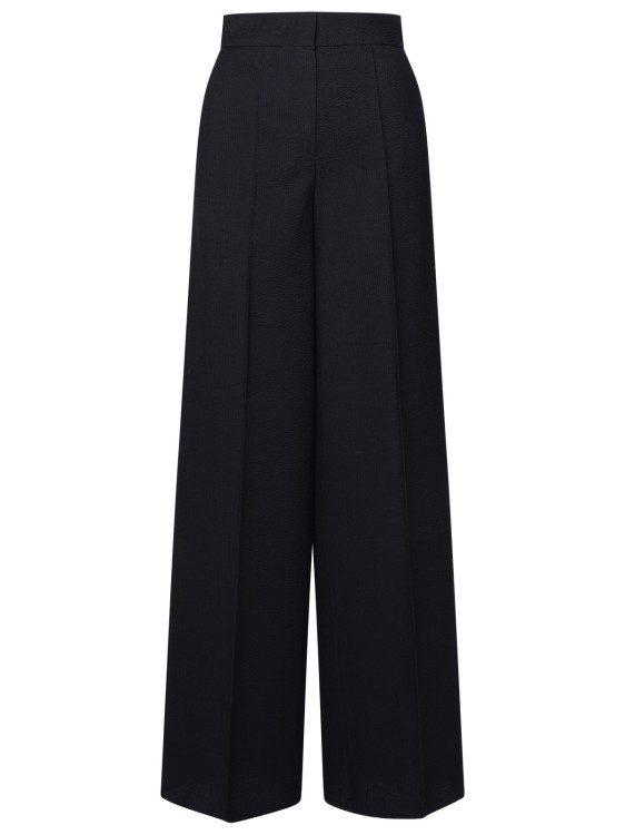 Max Mara Blue Virgin Wool Mix Pants