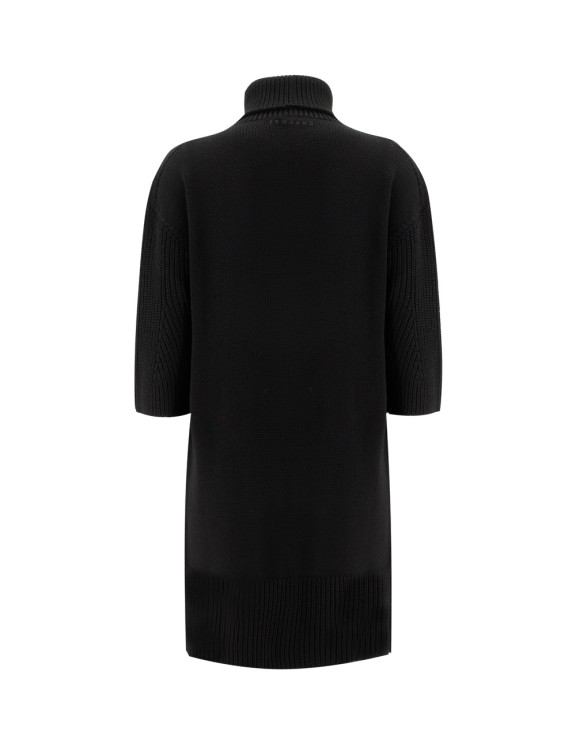 Shop Ermanno Scervino Black High Necked Wool Dress