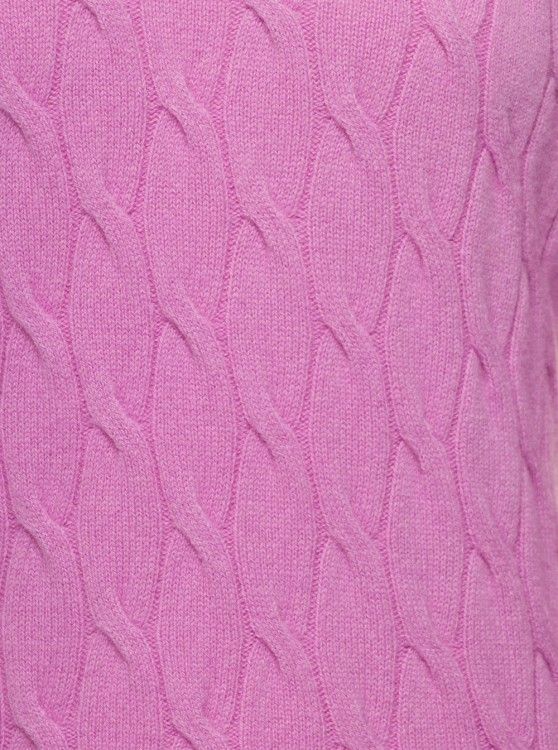 Shop Gaudenzi Pink Cable Knit Sweater In Wool And Cashmere