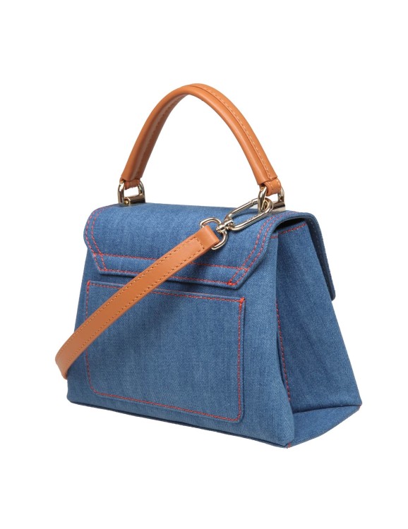 Shop Furla 1927 Mini Handbag In Blue Jeans Fabric