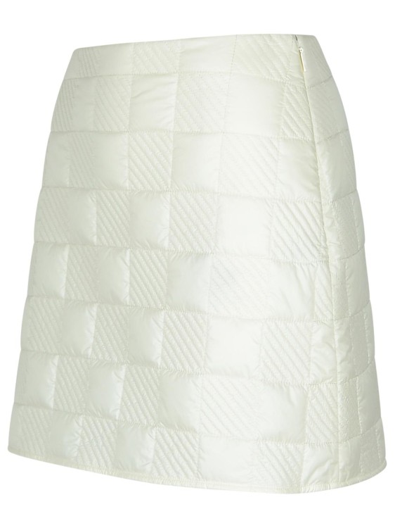 Moncler Women's Checkered Quilted Nylon Short Skirt In White