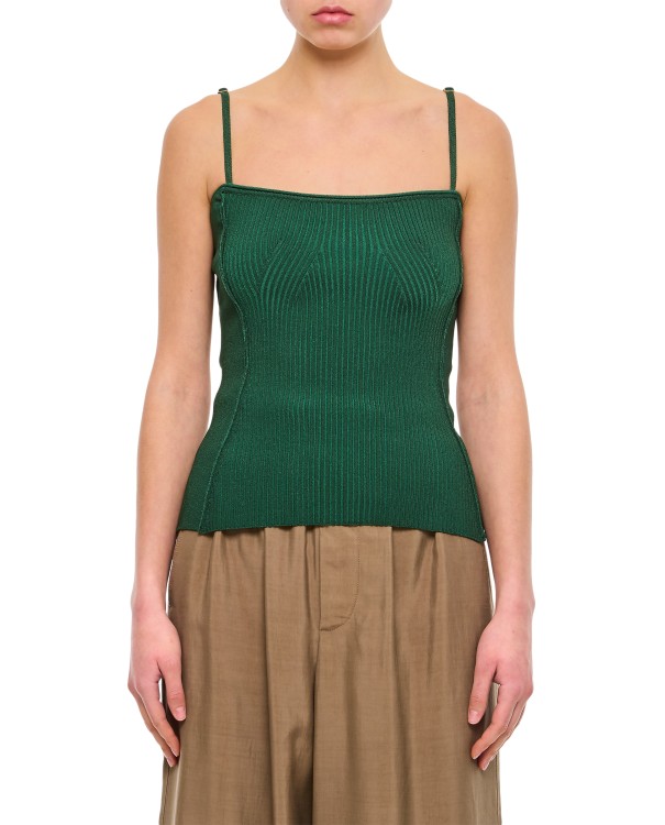 Jacquemus Ribbed Knit Top In Green
