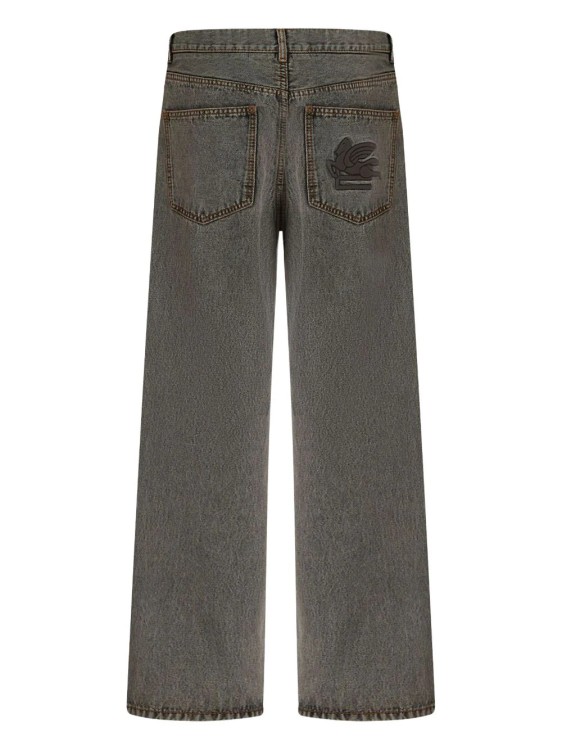 Shop Etro Gray Denim Pants In Grey