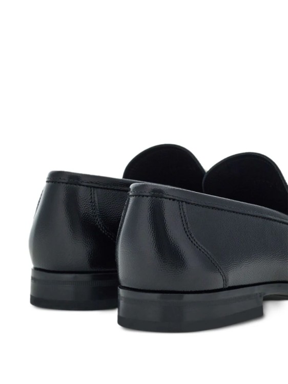 Shop Ferragamo Black Gancini Ornament Loafers
